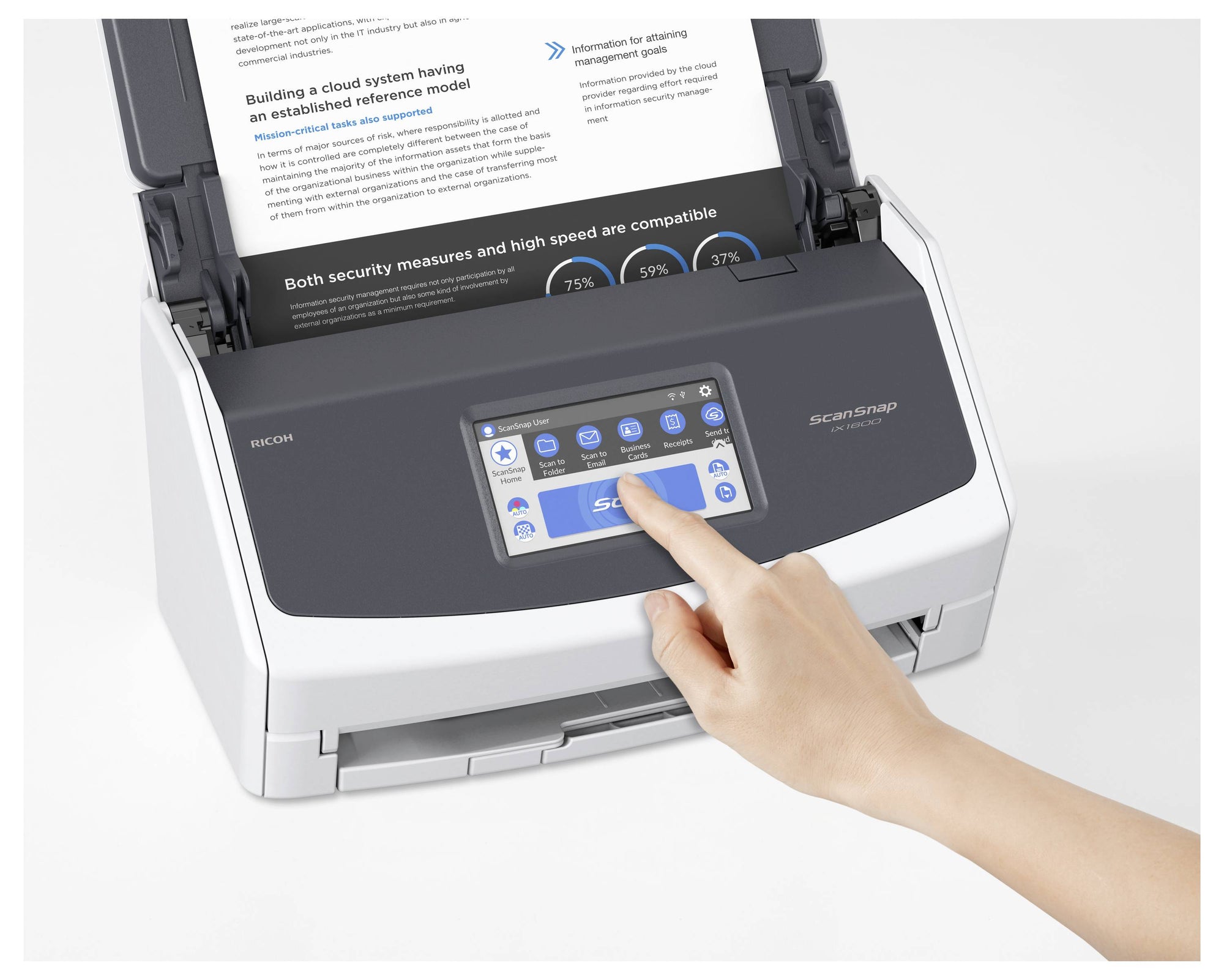 Ricoh ScanSnap iX1600 Dokumentenscanner Grau-Schwarz