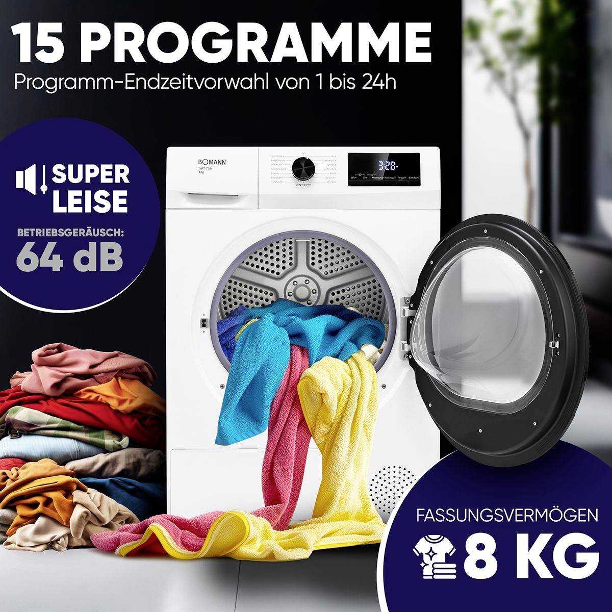 Bomann WPT 7154 Wärmepumpentrockner 8 kg 1 St.