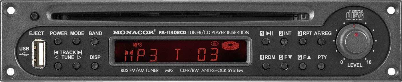 Monacor PA-1140RCD ELA-Radio/CD-Modul Schwarz 1 St.