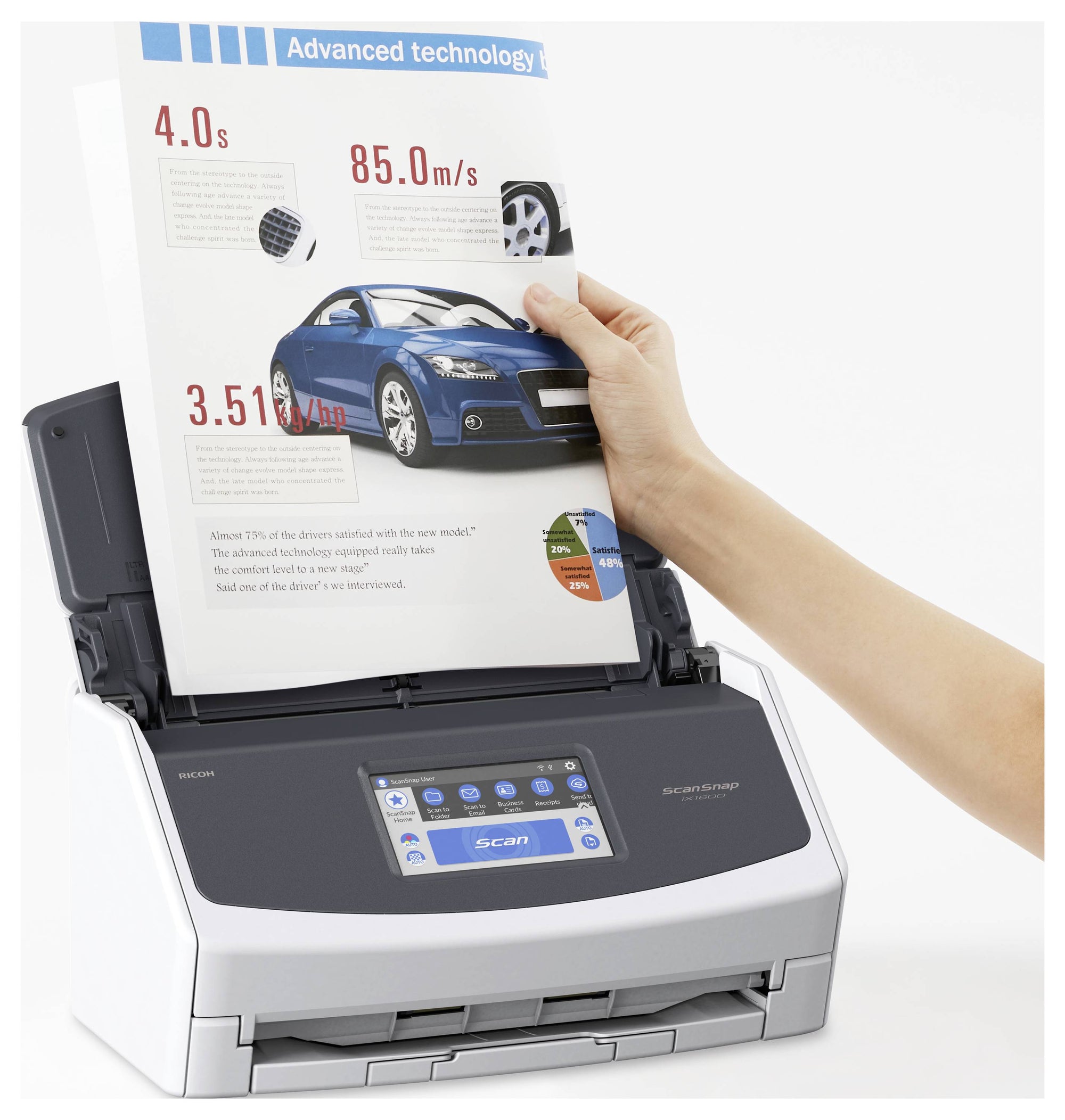 Ricoh ScanSnap iX1600 Dokumentenscanner Grau-Schwarz