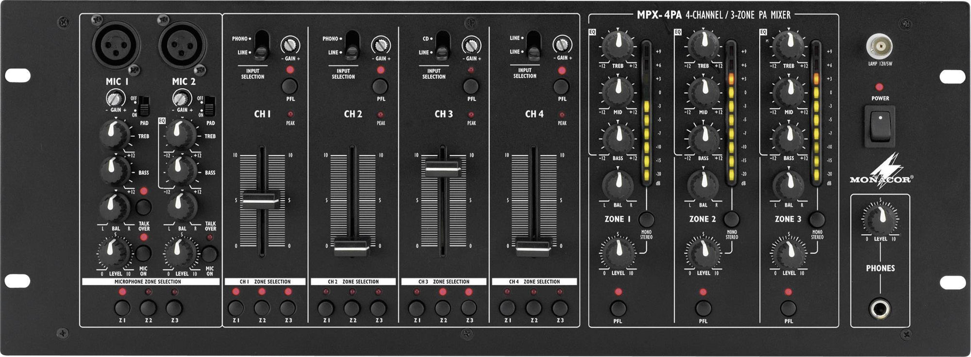 Monacor MPX-4PA DJ Mixer 1 St.