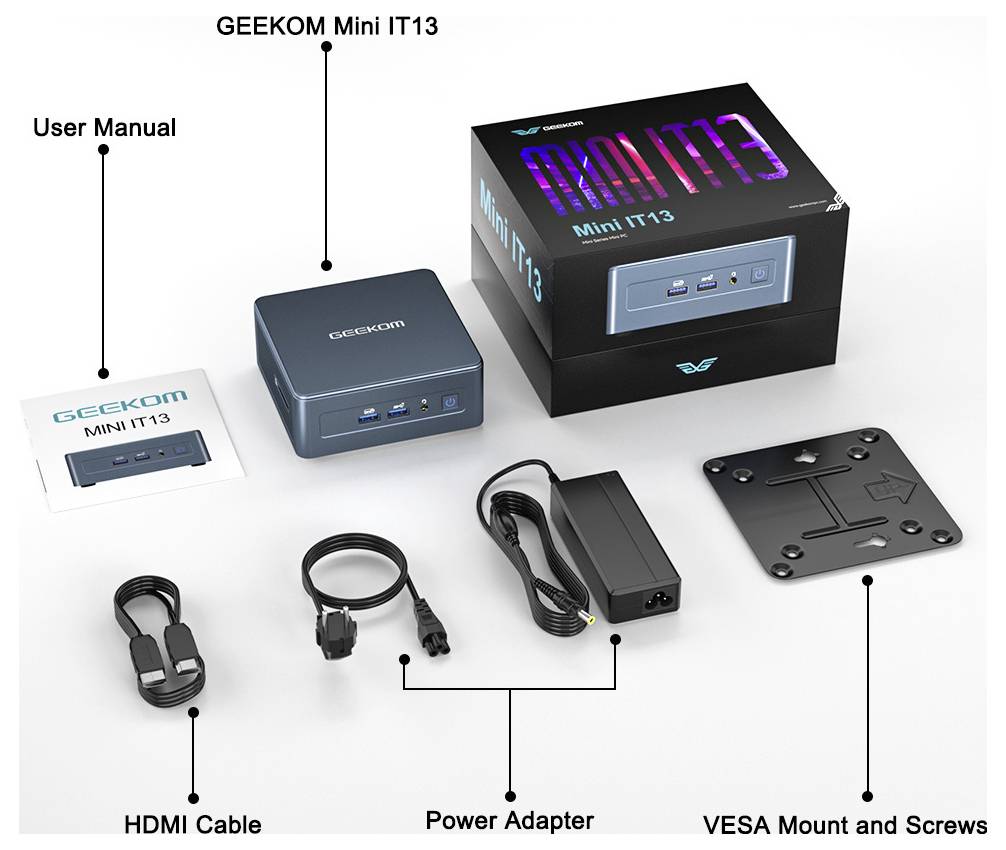 GEEKOM Mini IT13 Mini-PC i9-13900HK 16 GB 1 TB SSD 1 St.
