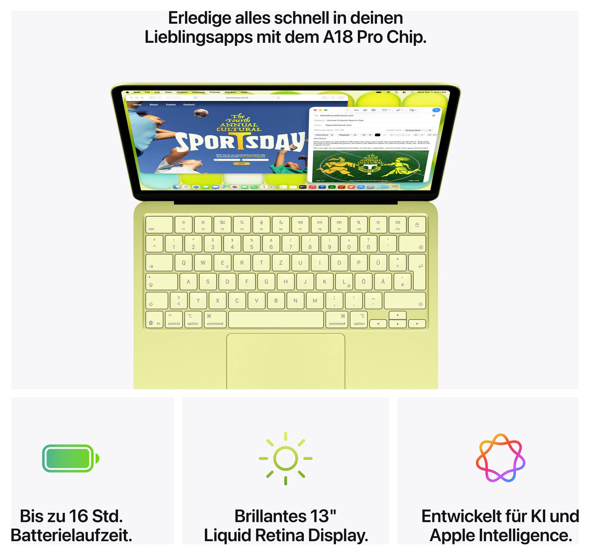 Apple MacBook Neo 13 A18 Pro 2026 Notebook 1 St.
