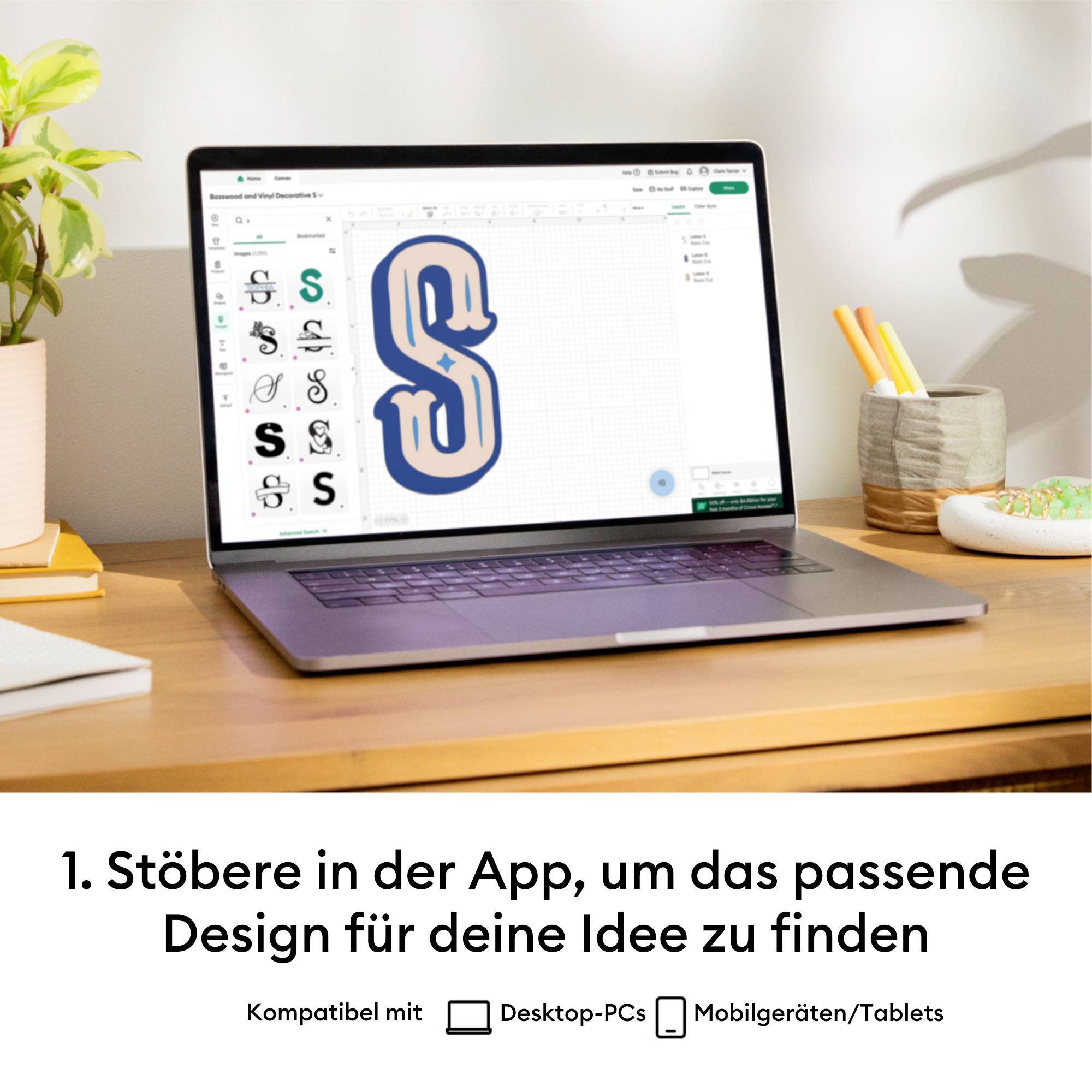 Cricut Maker 4 Essentials Bundle Schneideplotter Salbei 1 St.
