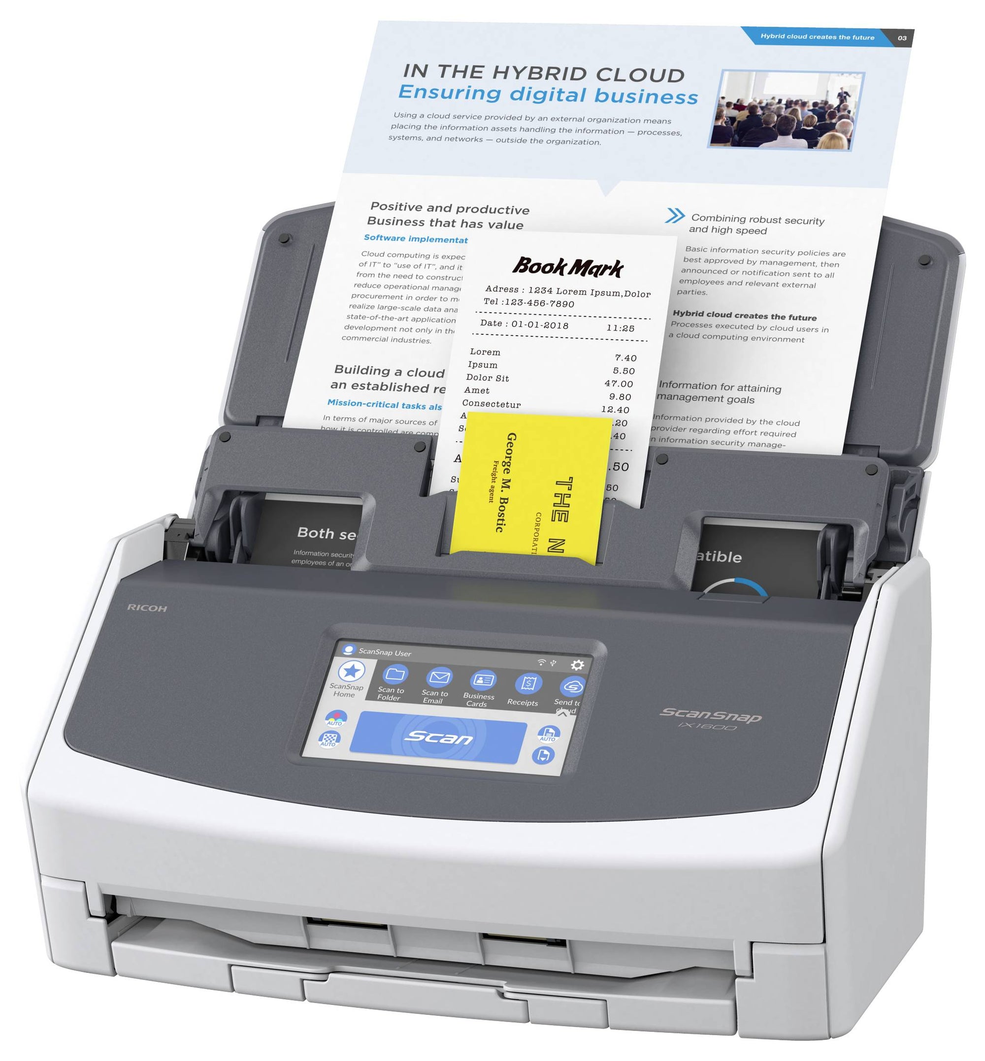 Ricoh ScanSnap iX1600 Dokumentenscanner Grau-Schwarz