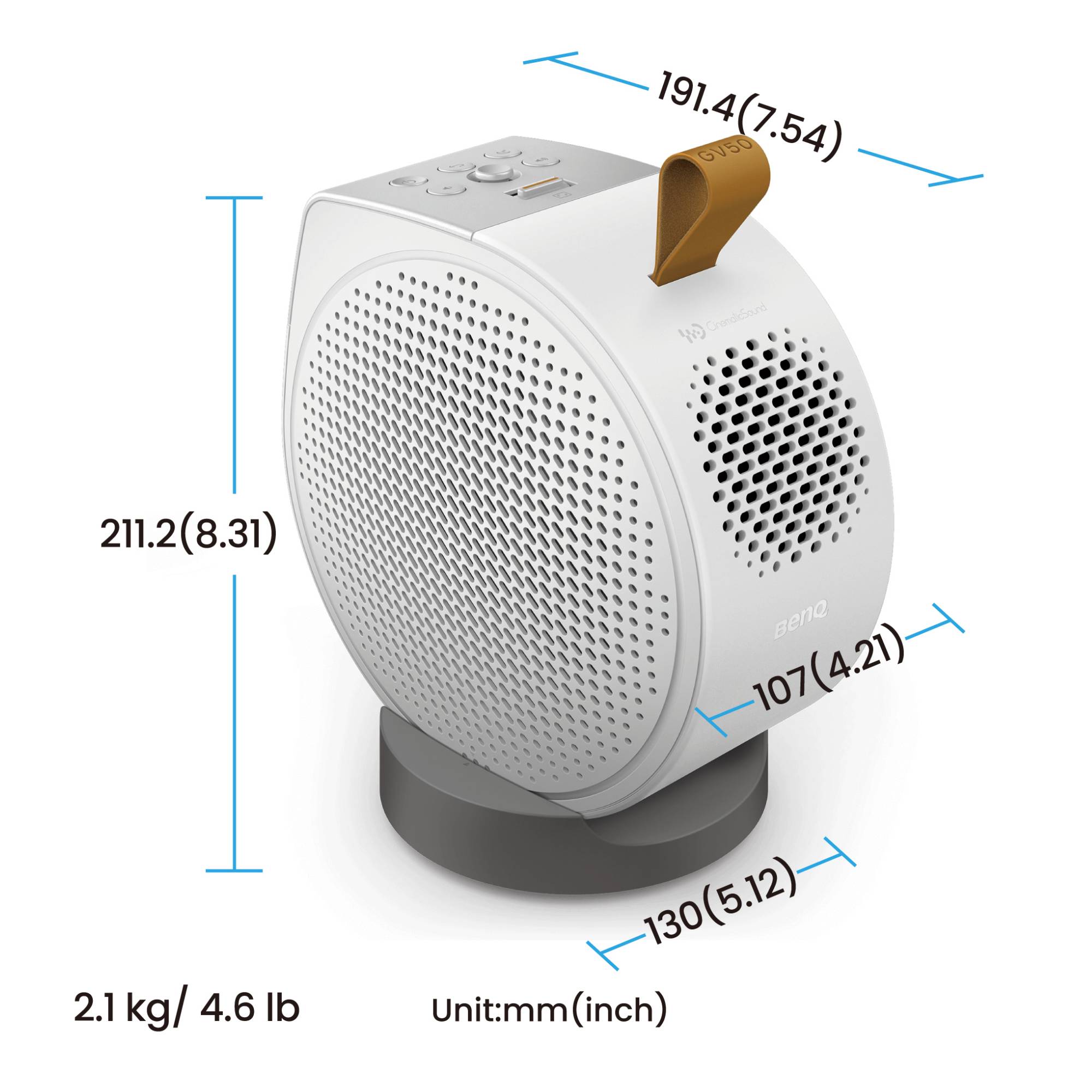 BenQ GV50 Beamer 500 ANSI-Lumen Weiß 1 St.
